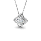 9ct White Gold Round Lab Grown Diamond Pendant 1