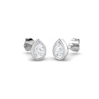 9ct White Gold Oval Lab Grown Diamond Earrings 1