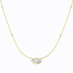 9ct Yellow Gold Marquise Lab Grown Diamond Necklace 1
