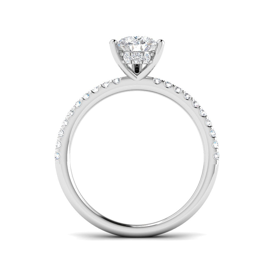 9ct White Gold Pear Lab Grown Diamond Ring 2