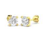 9ct Yellow Gold Round Lab Grown Diamond Earrings 1