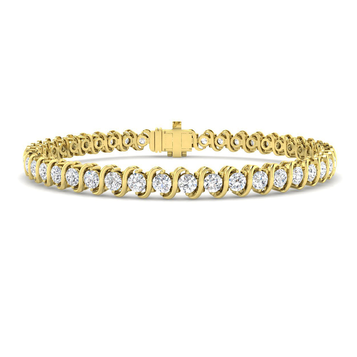 9ct Yellow Gold Round Lab Grown Diamond Bracelet 1