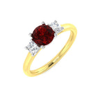 9ct Two Tone Round Ruby and Diamond Ring 1