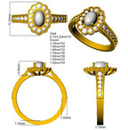 9ct Yellow Gold Oval Opal and Diamond Ring 3