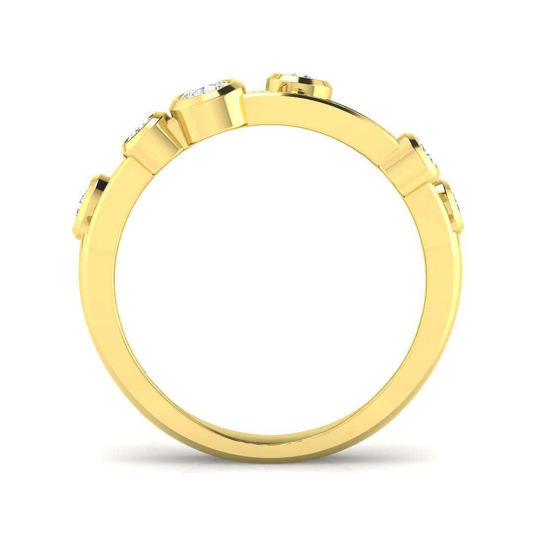 9ct Yellow Gold Round Lab Grown Diamond Ring 2