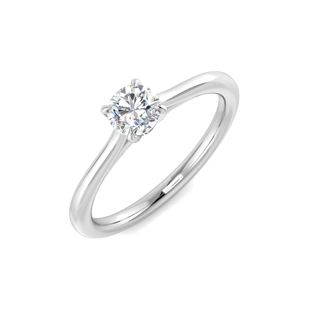 9ct White Gold Round Lab Grown Diamond Ring 1