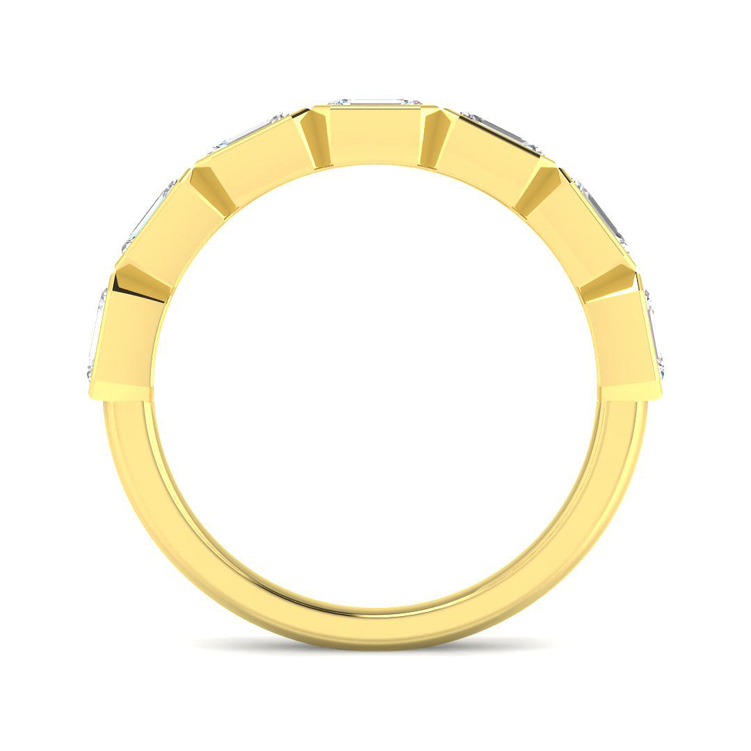 9ct Yellow Gold Emerald Cut Lab Grown Diamond Ring 2
