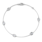 9ct White Gold Pear Lab Grown Diamond Bracelet 1