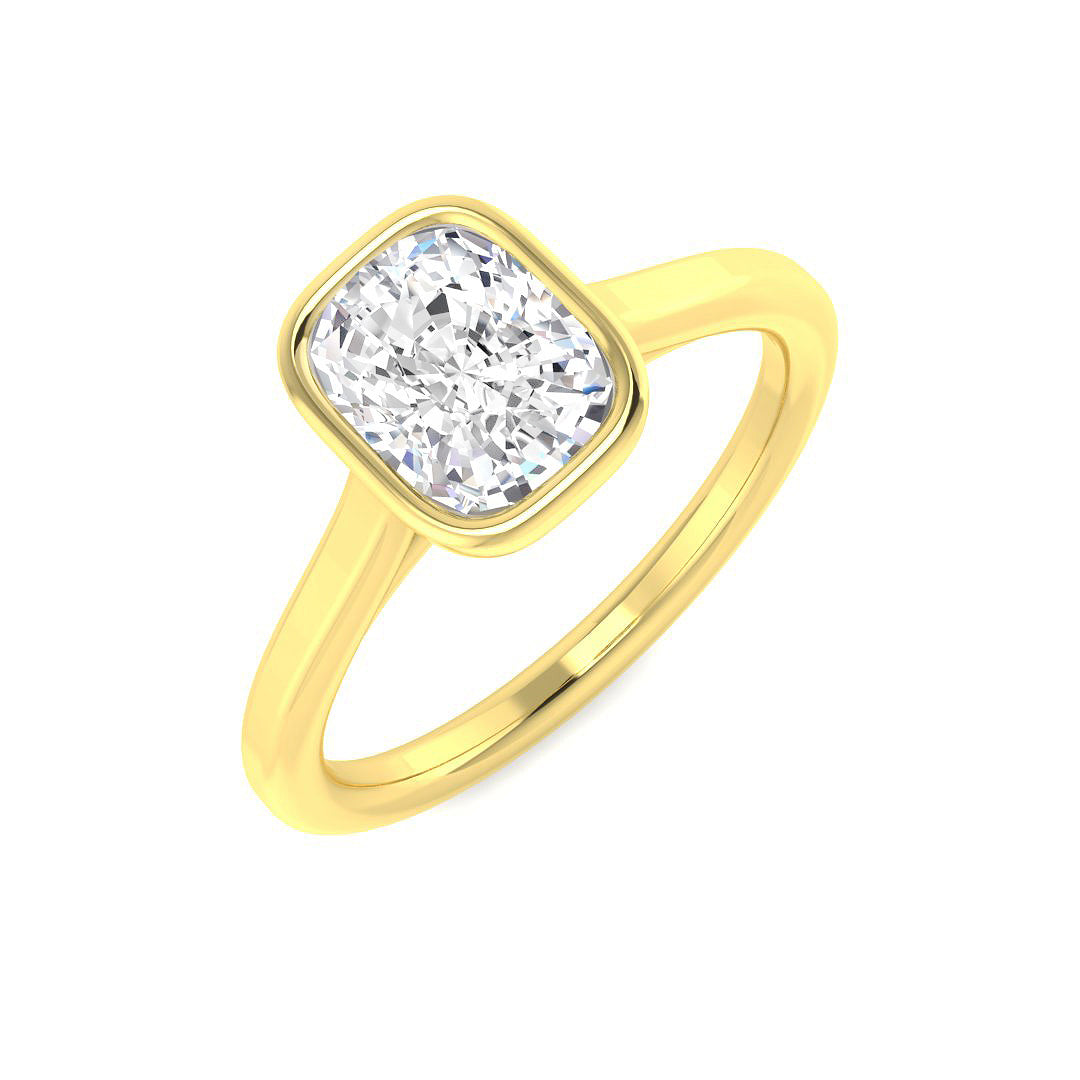 9ct Yellow Gold Cushion Lab Grown Diamond Ring 1