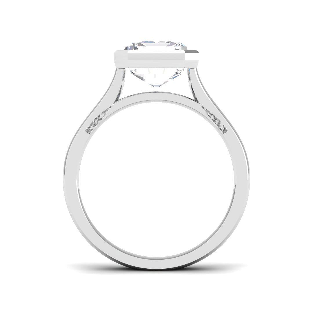 9ct White Gold Asscher Cut Lab Grown Diamond Ring 2