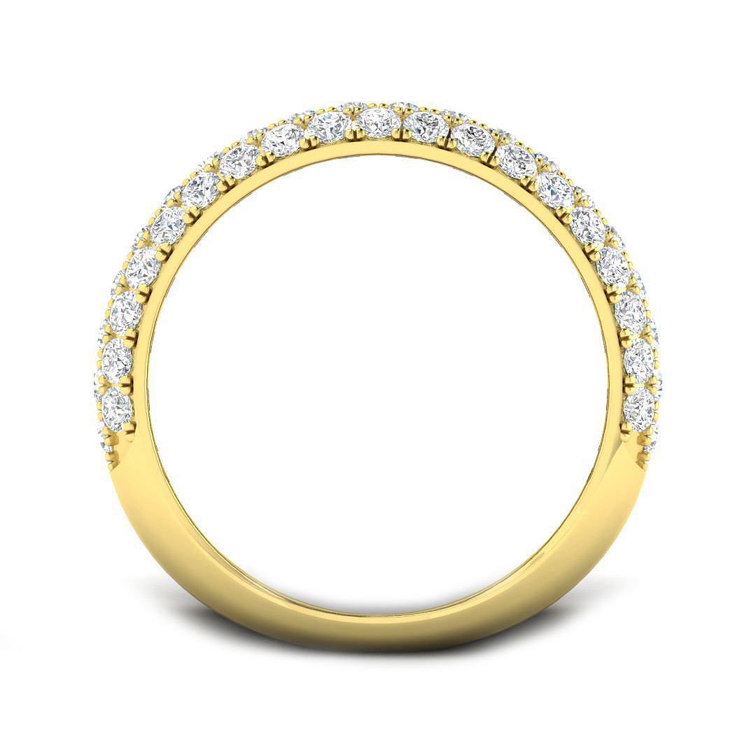 9ct 3 Tone Round Lab Grown Diamond Ring 2