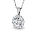 9ct White Gold Round Lab Grown Diamond Pendant 1