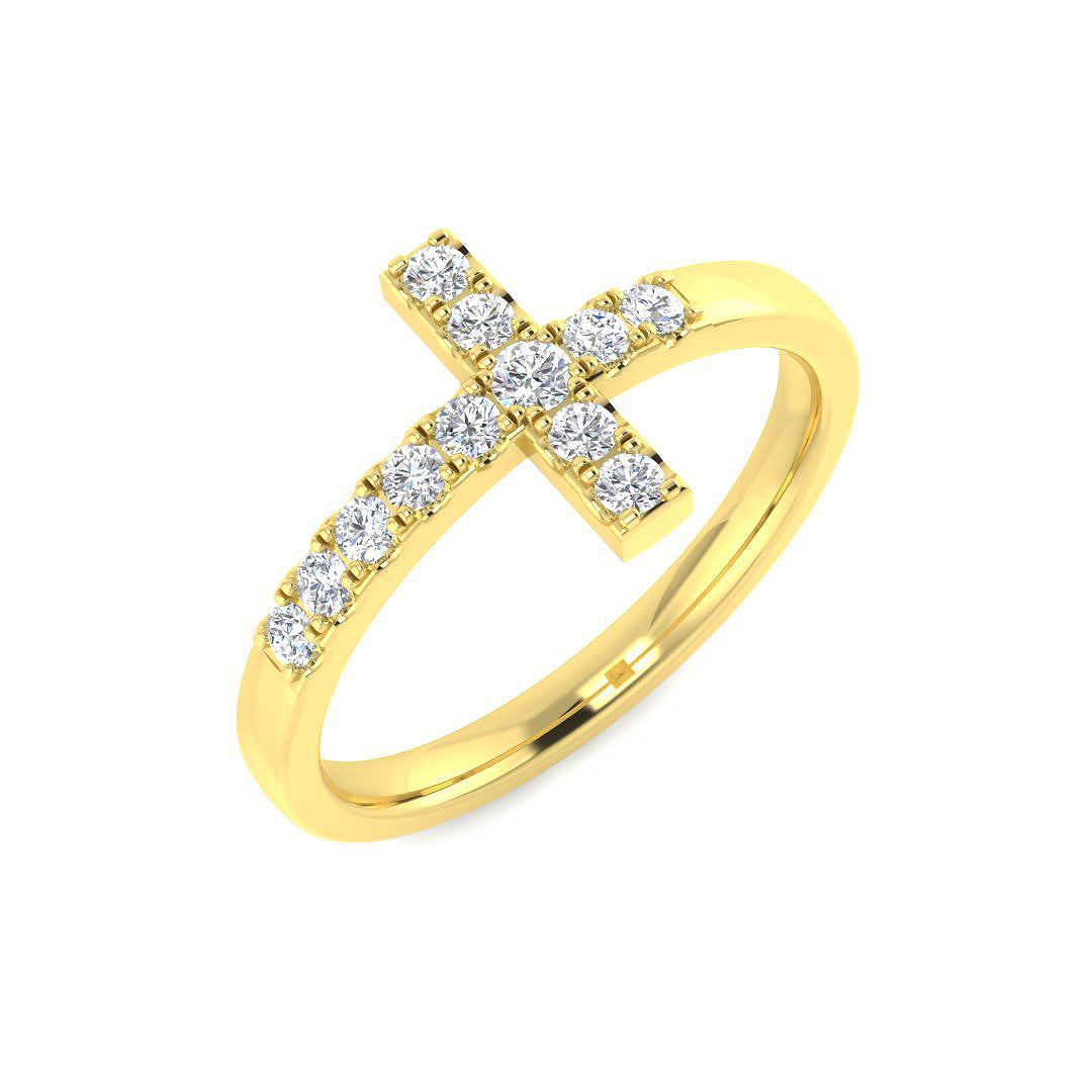 9ct Yellow Gold Round Lab Grown Diamond Ring 1