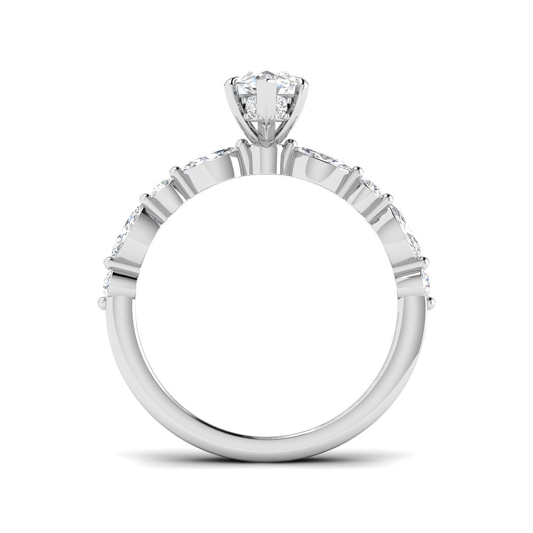 9ct White Gold Marquise Lab Grown Diamond Ring 2