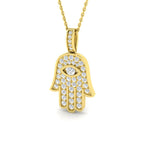 9ct Yellow Gold Round Lab Grown Diamond Pendant 1