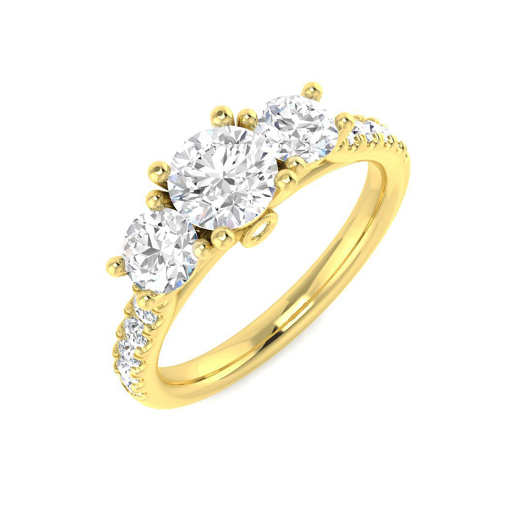 9ct Yellow Gold Round Lab Grown Diamond Ring 1