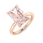 9ct Rose Gold Radiant Lab Grown Diamond and Lab Pink Diamond Ring 1