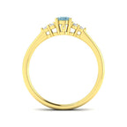 9ct Yellow Gold Oval Aquamarine and Diamond Ring 2