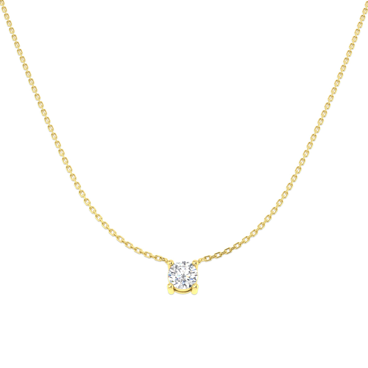 9ct Yellow Gold Round Lab Grown Diamond Necklace 1