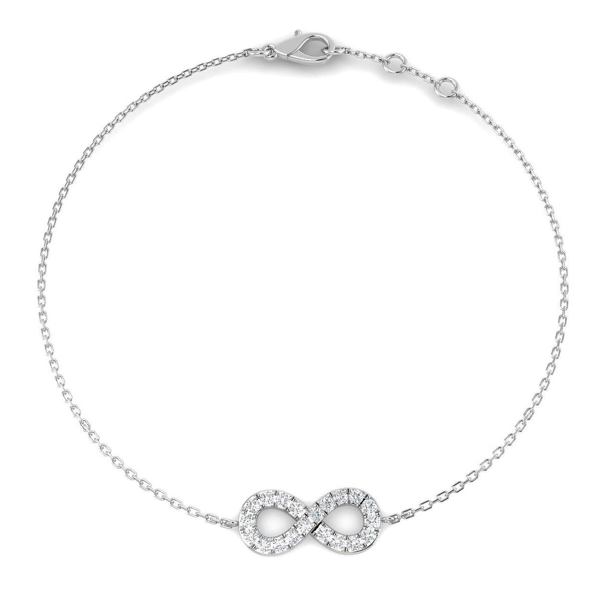 9ct White Gold Round Lab Grown Diamond Bracelet 1