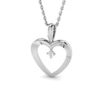 9ct White Gold Round Lab Grown Diamond Pendant 1