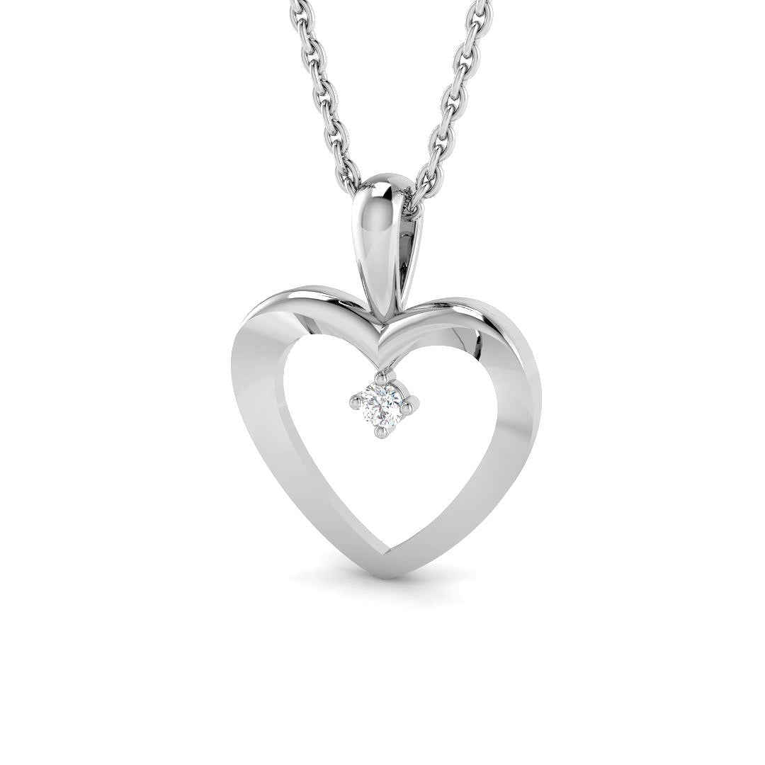 9ct White Gold Round Lab Grown Diamond Pendant 1