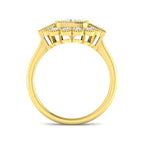 9ct Yellow Gold Baguette and Cushion Cvd Old Cut and Lab Grown Diamond Ring 2