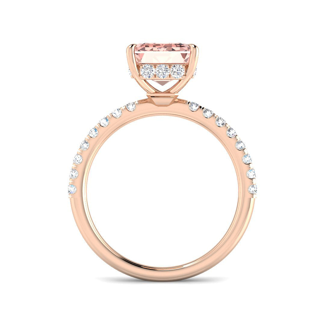 9ct Rose Gold Radiant Lab Pink Diamond Ring 2