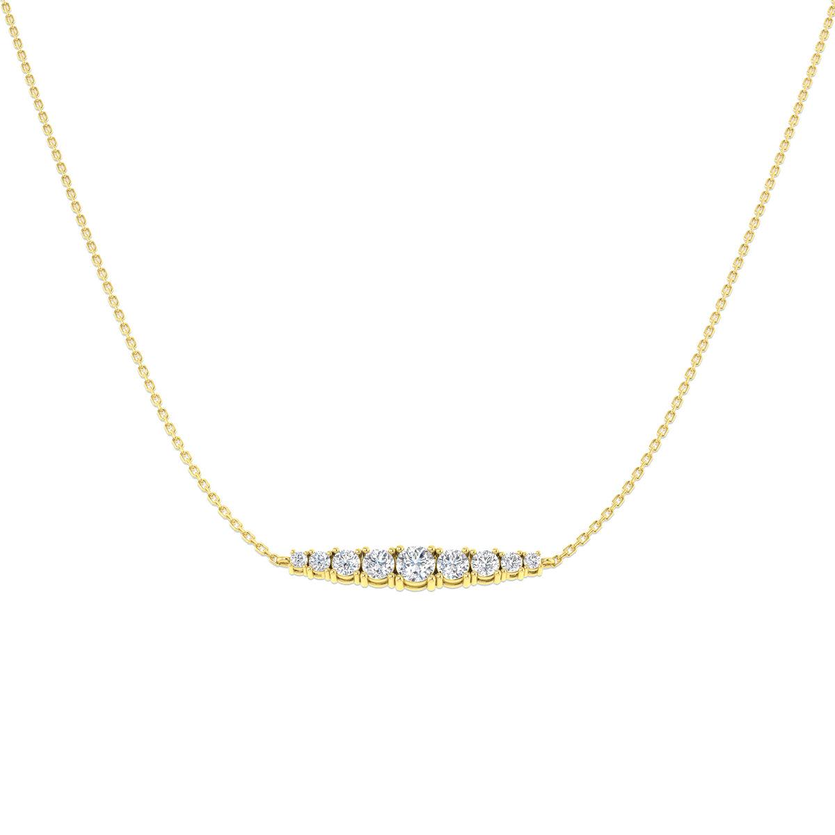 9ct Yellow Gold Round Lab Grown Diamond Necklace 1