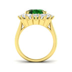 18ct Yellow Gold Oval Emerald and Diamond Ring 2