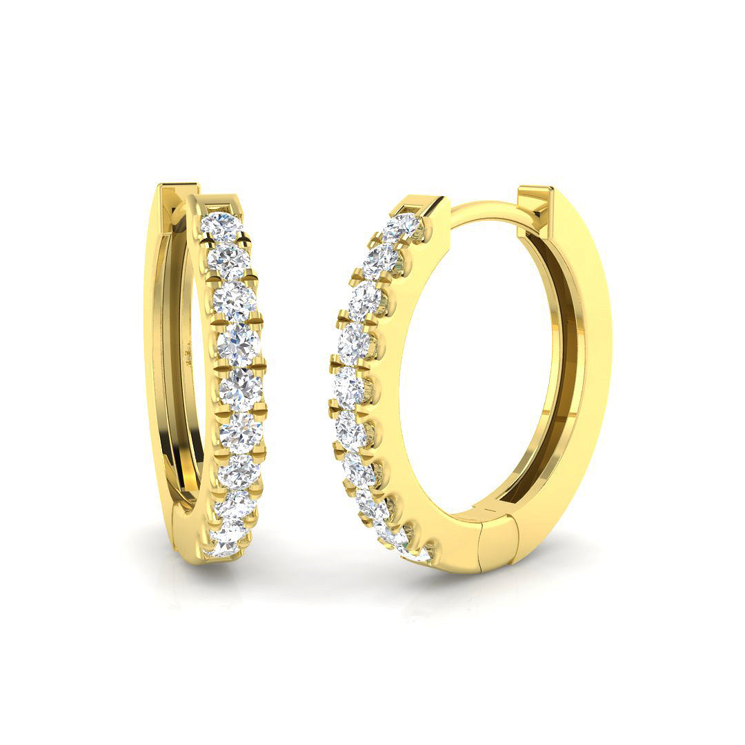 9ct Yellow Gold Round Lab Grown Diamond Earrings 1