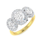 9ct Two Tone Oval Lab Grown Diamond Ring 1