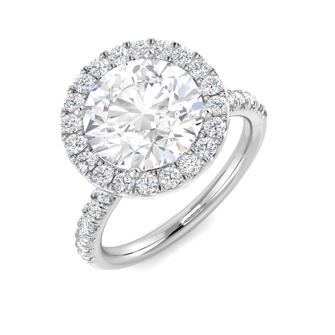 Platinum Round Lab Grown Diamond Ring 1