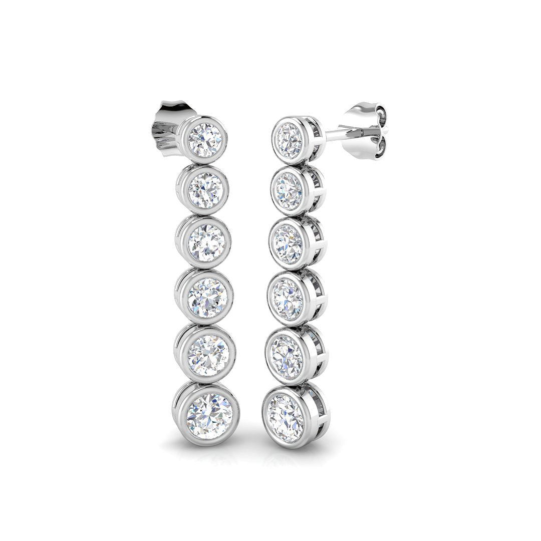 9ct White Gold Round Lab Grown Diamond Earrings 1