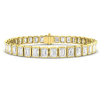 9ct Yellow Gold Emerald Cut Lab Grown Diamond Bracelet 1