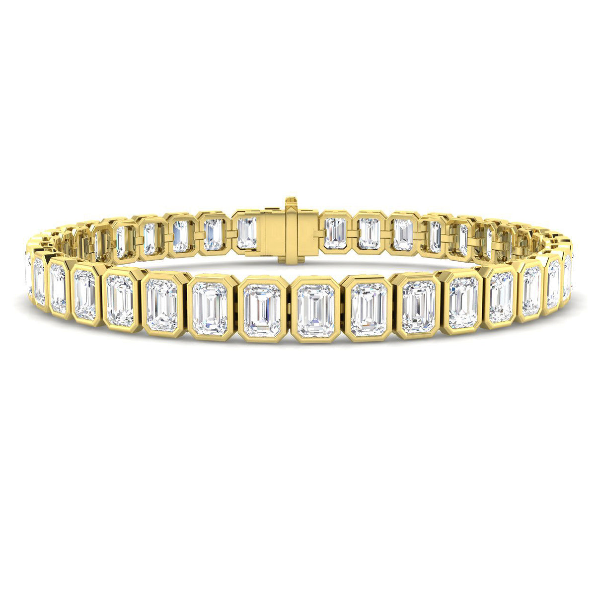 9ct Yellow Gold Emerald Cut Lab Grown Diamond Bracelet 1