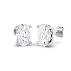 9ct White Gold Oval Lab Grown Diamond Earrings 1