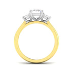 9ct Two Tone Emerald Cut and Trapezoid Lab Grown Diamond Ring 2