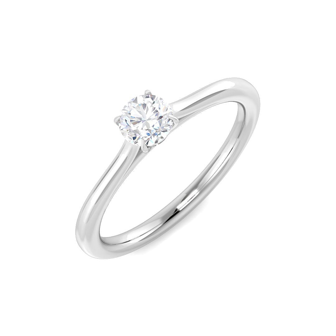9ct White Gold Round Lab Grown Diamond Ring 1