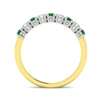 9ct Yellow Gold Round Emerald and Diamond Ring 2