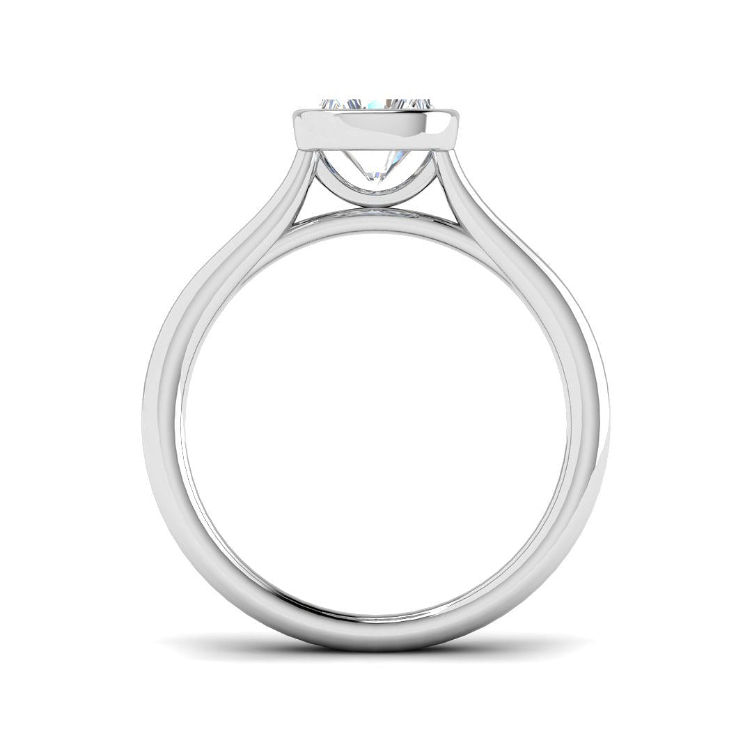 9ct White Gold Cushion Lab Grown Diamond Ring 2