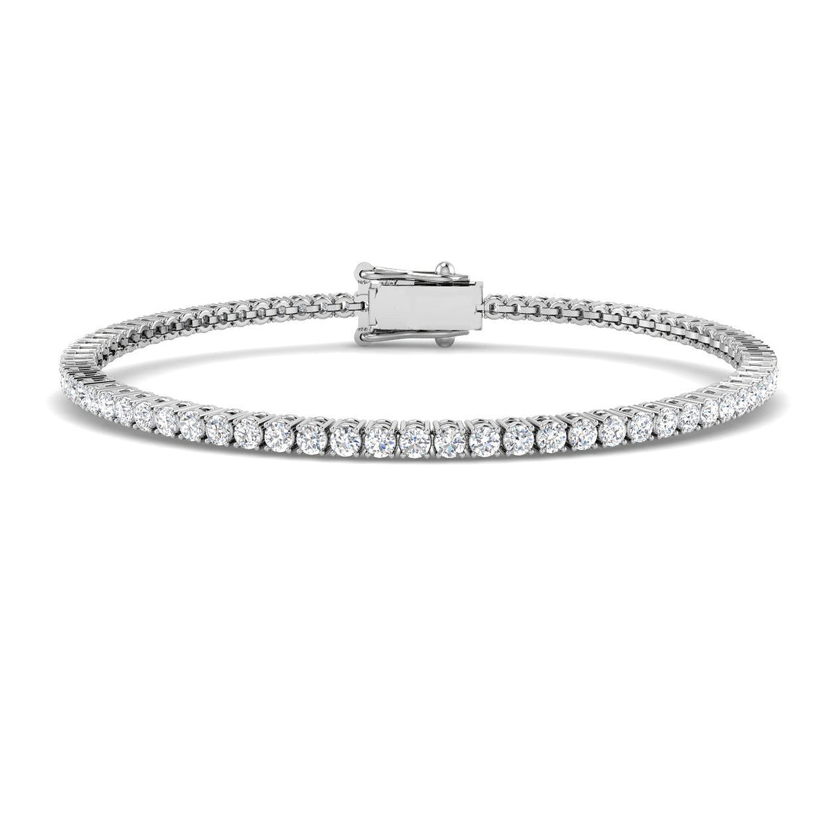 18ct White Gold Round Lab Grown Diamond Bracelet 1