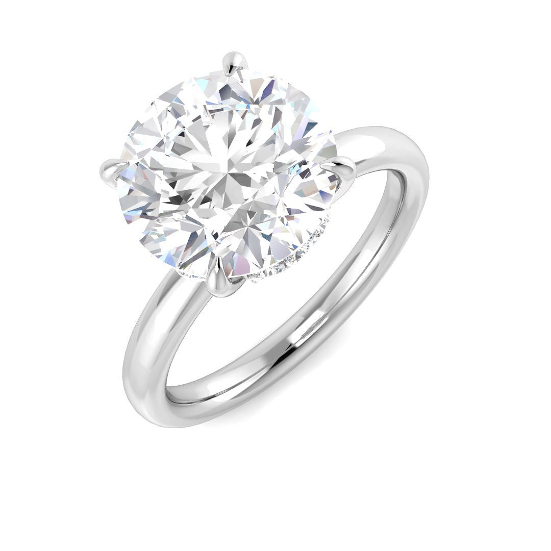 9ct White Gold Round Lab Grown Diamond Ring 1