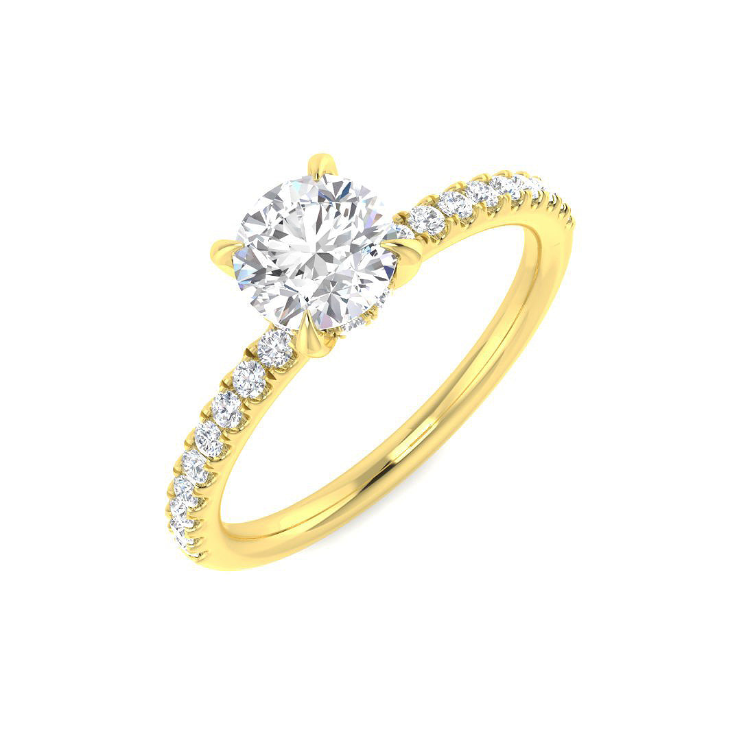 9ct Yellow Gold Round Lab Grown Diamond Ring 1