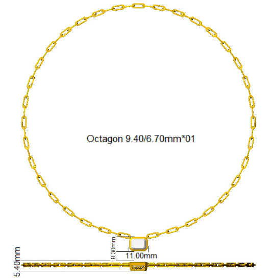 9ct White Gold Emerald Cut Lab Grown Diamond Necklace 2