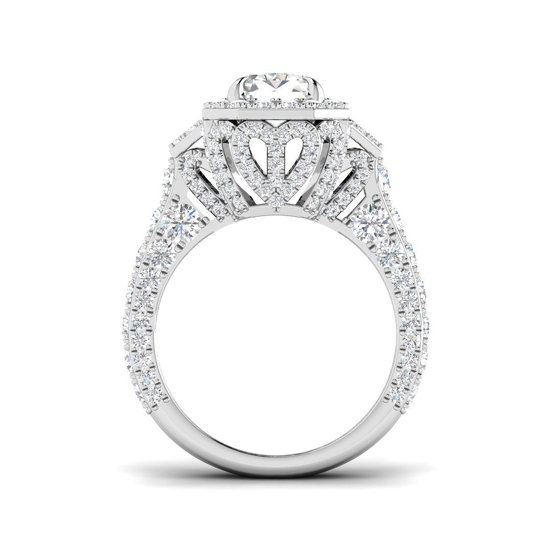 9ct White Gold Radiant Lab Grown Diamond Ring 2