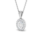9ct White Gold Oval Lab Grown Diamond Pendant 1
