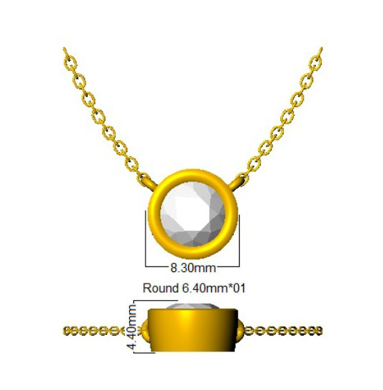 9ct White Gold Round Lab Grown Diamond Necklace 2