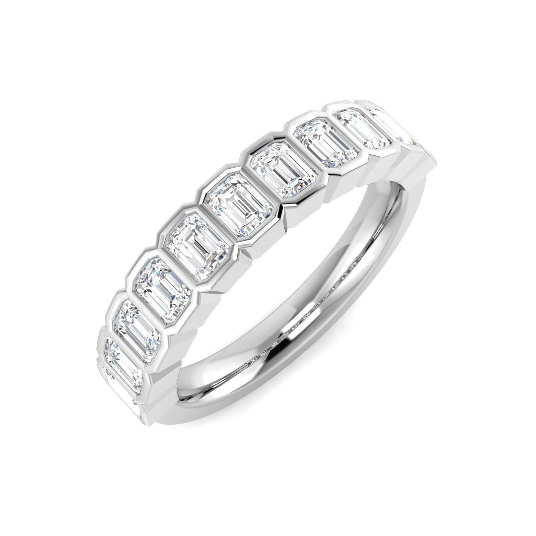 9ct White Gold Emerald Cut Lab Grown Diamond Ring 1