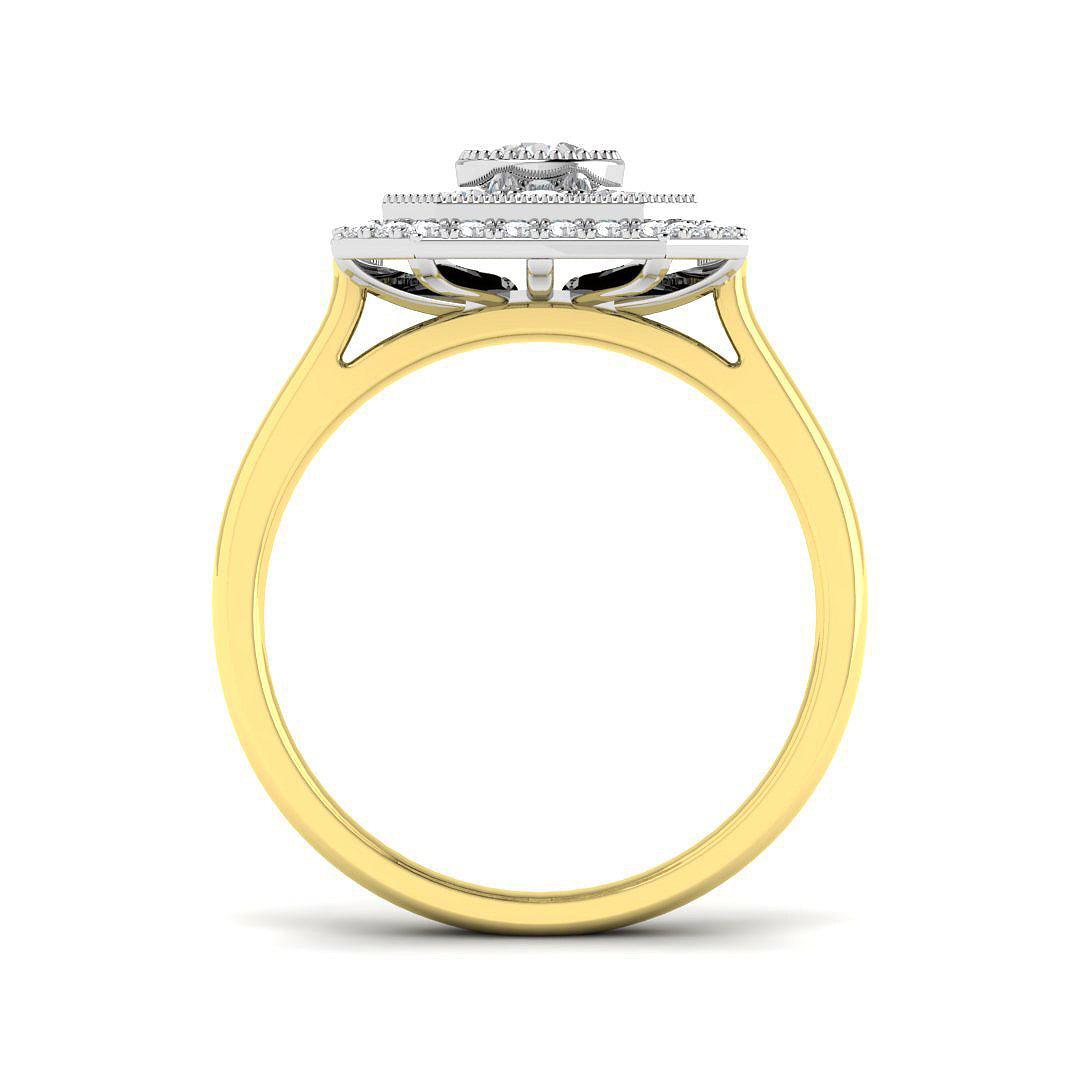 9ct Yellow Gold Round Lab Grown Diamond Ring 2